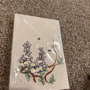 Floral Embroidered Beige Notebook